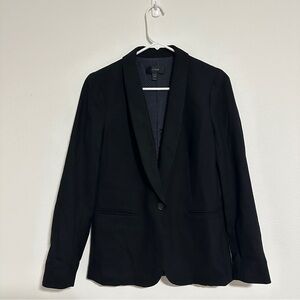 J. Crew Parke Blazer Black Stretch-Wool Shawl Collar Single Breasted Size 4